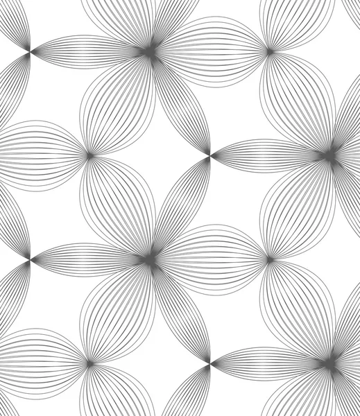 Trèfles épais et minces éclos gris mince — Image vectorielle