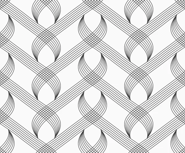 Flat gray with hatched overlapping integrals — Stock Vector