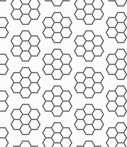 Flat gray with hexagonal flowers — Stockový vektor