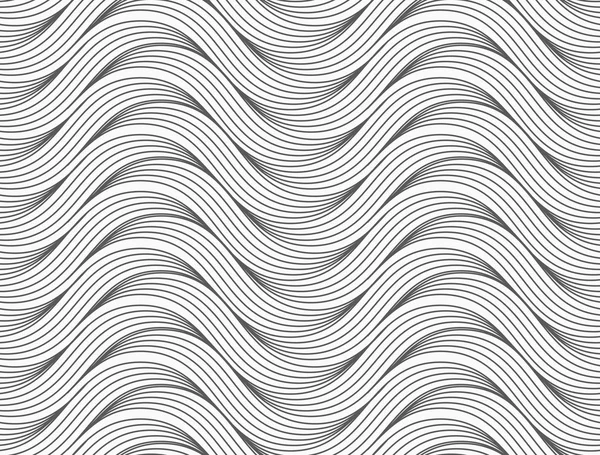 Flat gray with slim hatched ripples — Stockvector