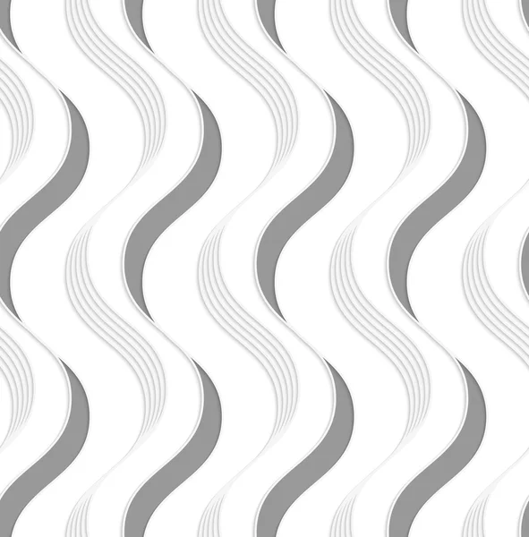 Paper cut out vertical gray waves — Stok Vektör