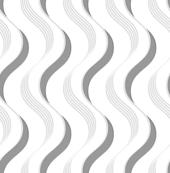 Paper cut out vertical gray waves — Stockvector