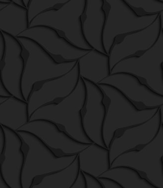 Black 3d abstract wavy floral forming flower