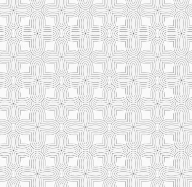 Gray simple four pedal geometric flowers