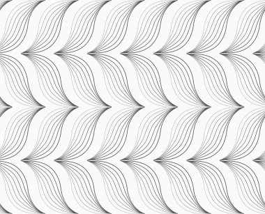 Gray striped leafy shapes forming chevron