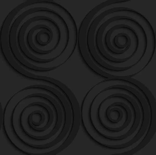 Black 3d connecting spirals with thick edge — Stok Vektör