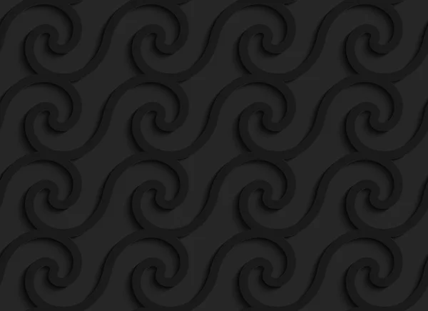 Black 3d horizontal spiral waves — Διανυσματικό Αρχείο