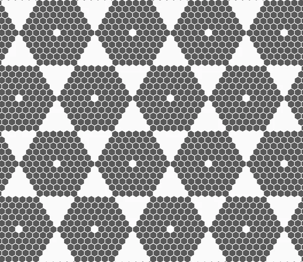 Gray small hexagons forming hexagons — 图库矢量图片
