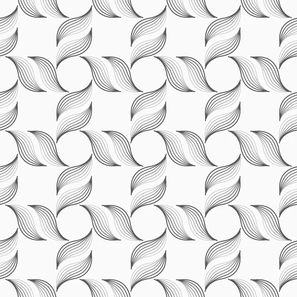 Gris rayé formes feuillues formant croix — Image vectorielle