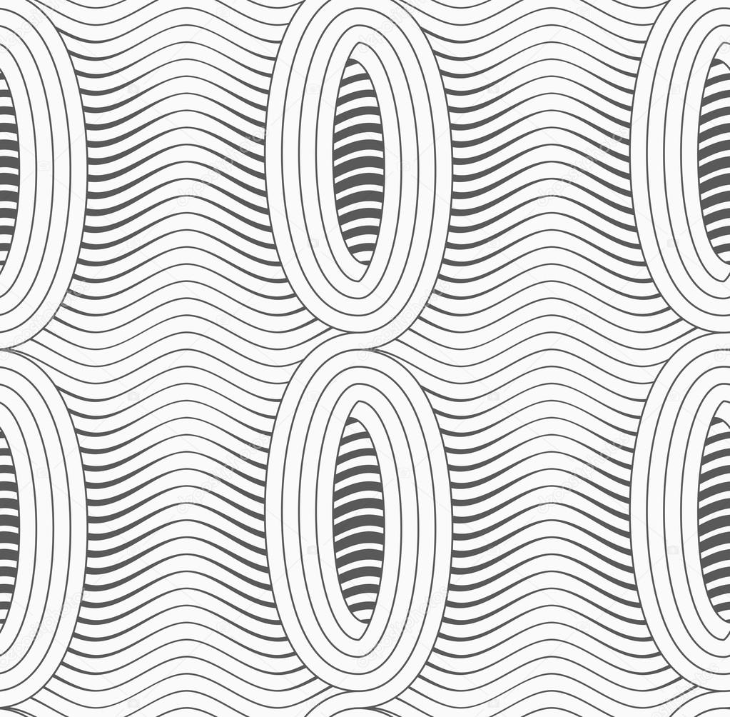 Gray merging ovals with wavy continues lines