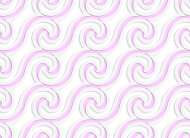 White colored paper spiral waves with pink inside