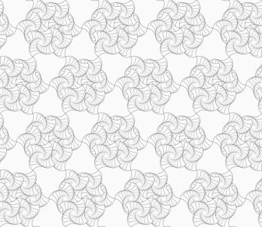 Slim gray striped twisted flowers in grid