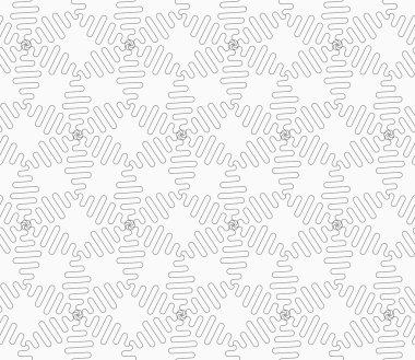 Slim gray wavy diamonds forming connecting stars
