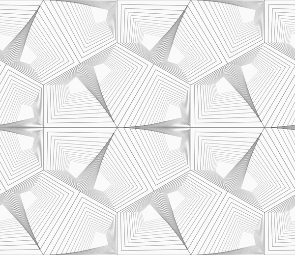 Gray unevenly striped hexagons — Stockový vektor