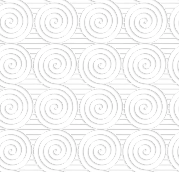 Paper white merging spirals on stripes — 图库矢量图片