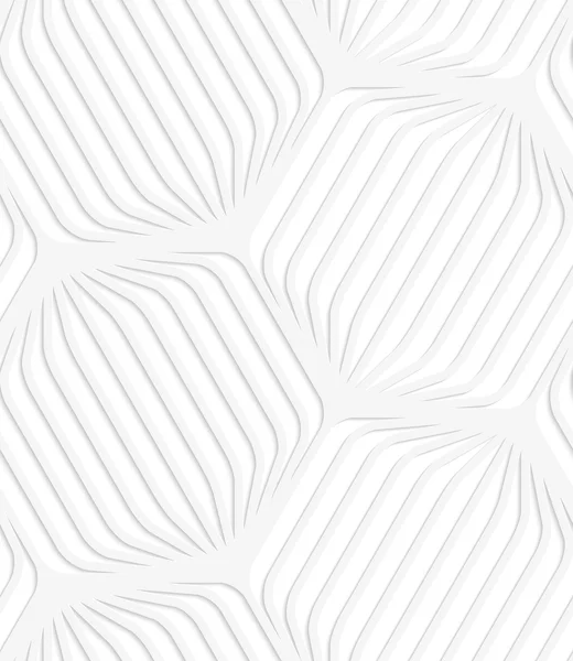 Paper white rounded striped hexagons — Stockvector