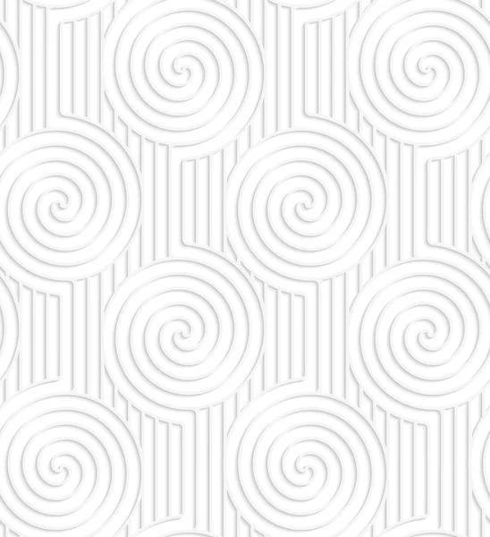 Paper white spirals on continues lines — Wektor stockowy