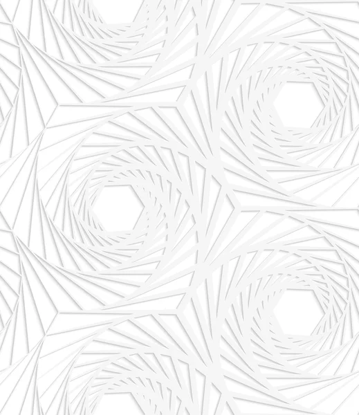 Paper white striped swirled hexagons — Stock vektor