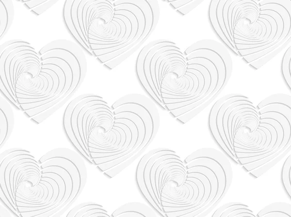 Paper white textured hearts — Stock Vector