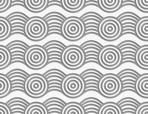 Perforated circles on bulging ribbon — Διανυσματικό Αρχείο