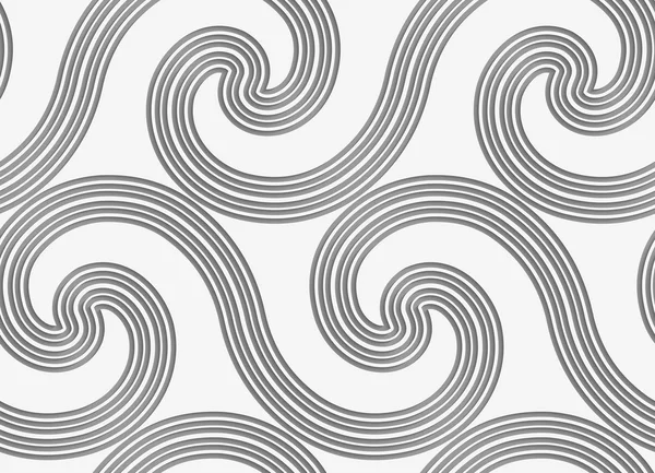 Perforated striped spiral waves — Stockový vektor