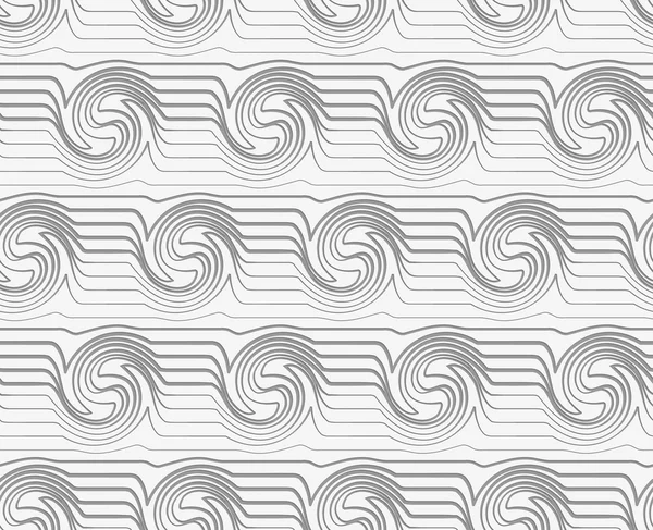 Ondas remolinadas perforadas a rayas — Vector de stock