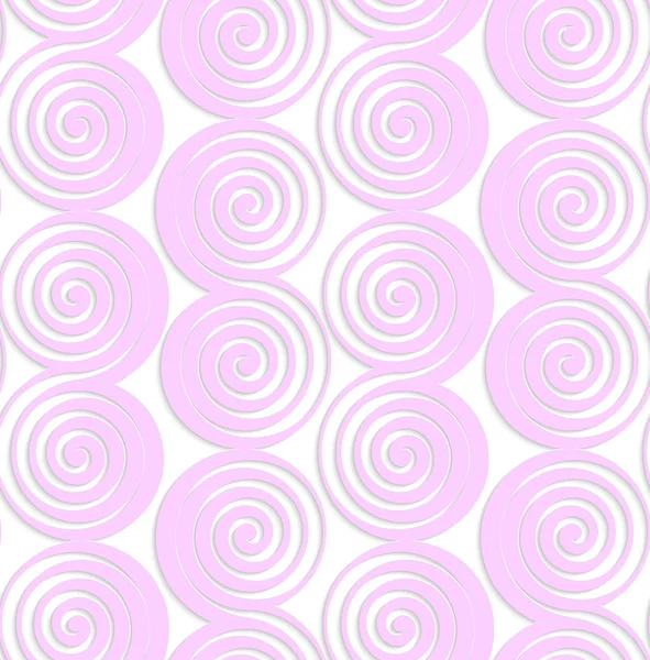 Weißes Papier rosa Spiralen mit Verdickung — Stockvektor