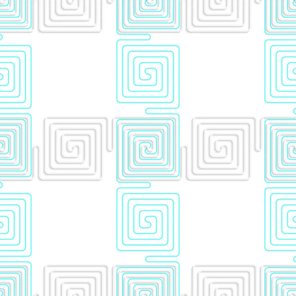 3D white spiral squares with blue crossing — Stock Vector