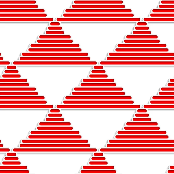 3D white striped triangles with red — Stock vektor