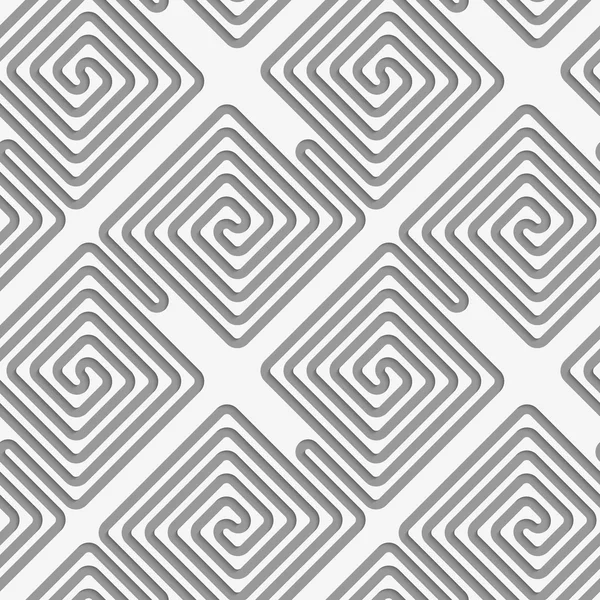 Perforated square diagonal spirals — Stockvector