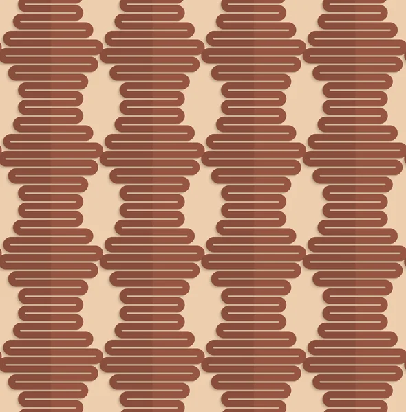 Retro fold brown wavy hexagons — Stock vektor