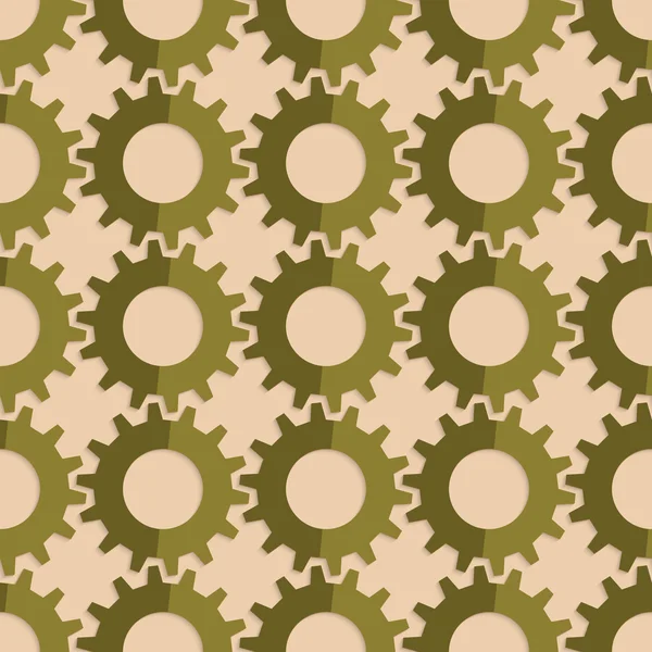 Retro fold green gears — 图库矢量图片