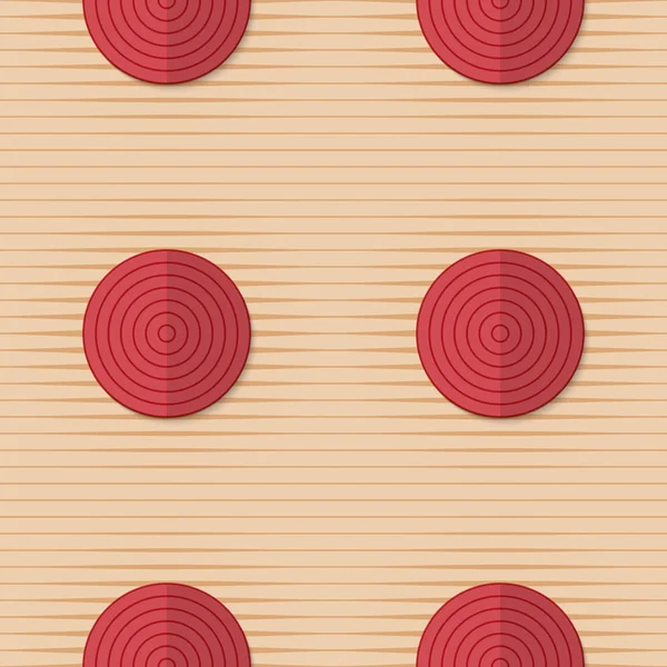 Retro fold red circles on stripes — Stock vektor