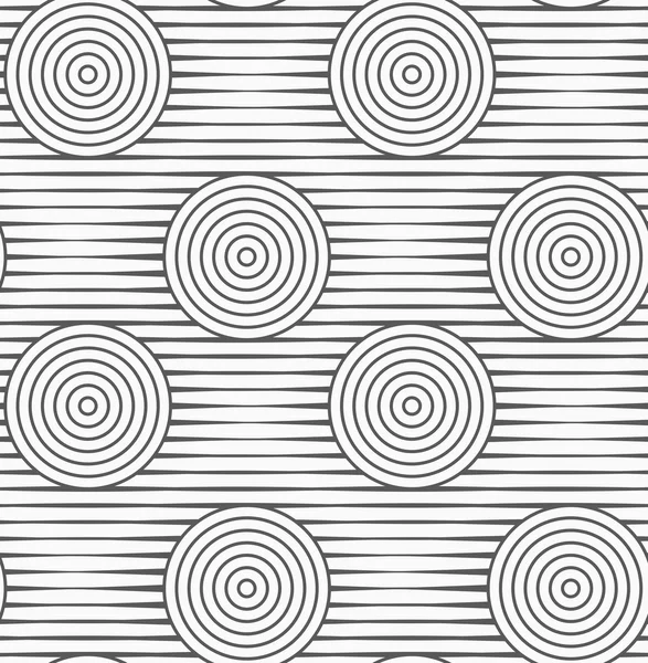 Slim gray offset circles on stripes alternating — Wektor stockowy