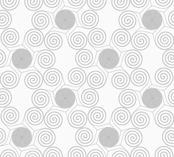 Slim gray small striped spirals forming flowers — Stock vektor