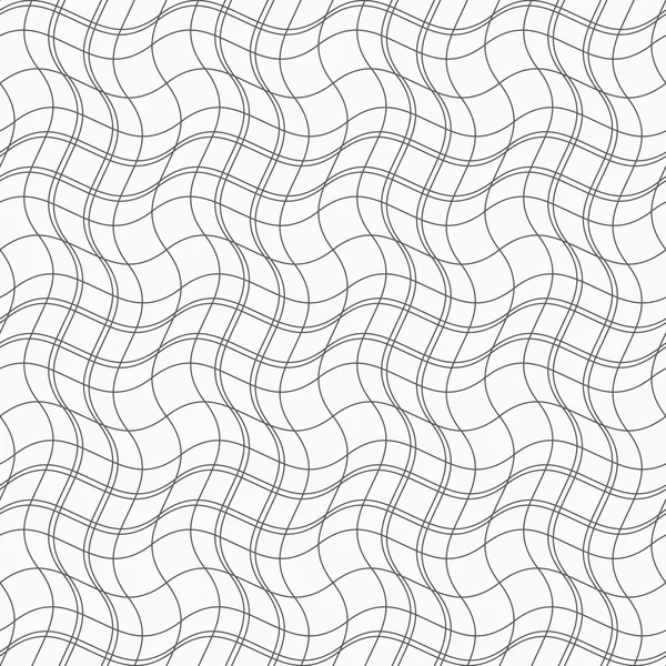 Slim gray wavy lines forming wavy squares — Stockvector