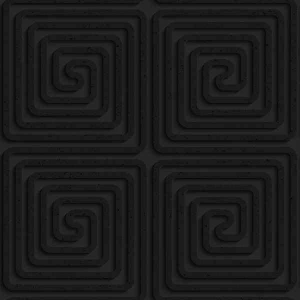 Textured black plastic square spirals reflected — Stock Vector