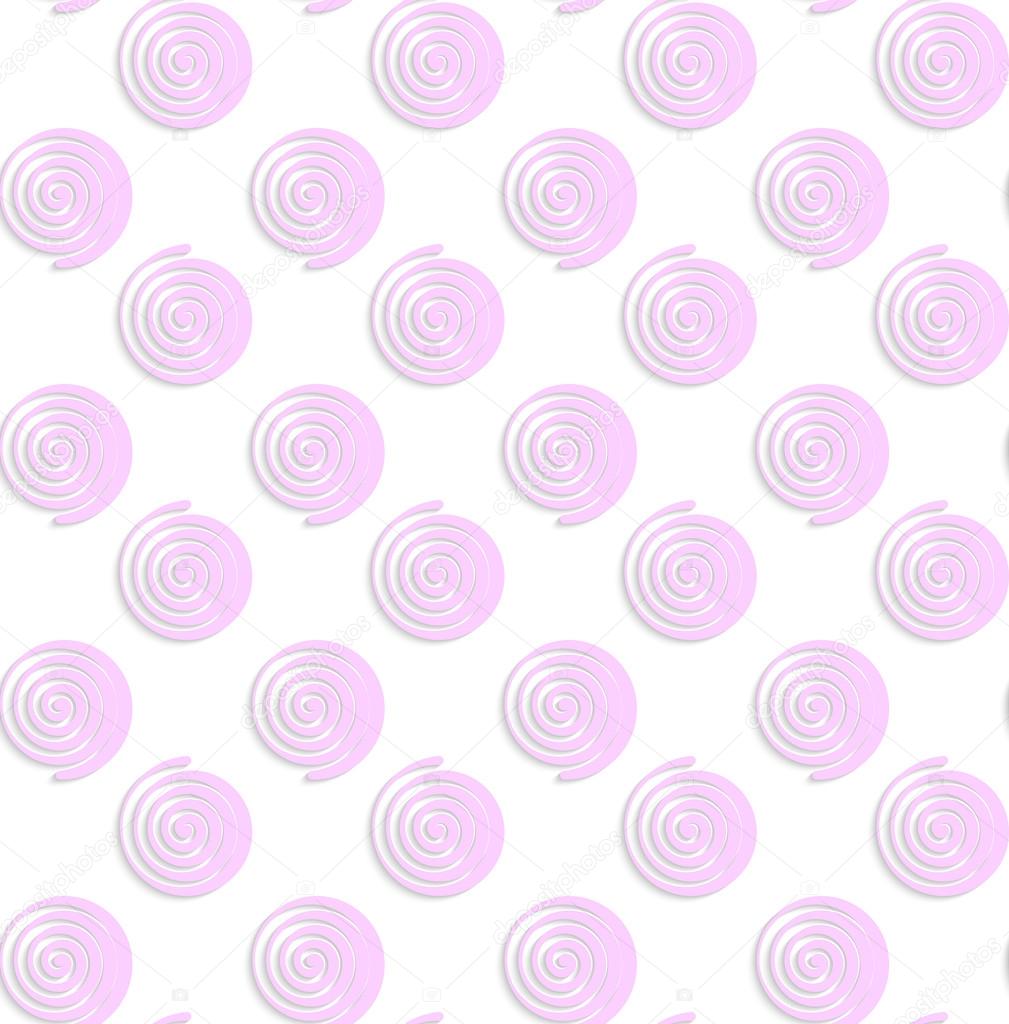 White colored paper pink round spirals