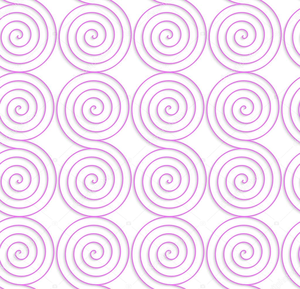 White colored paper pink spirals