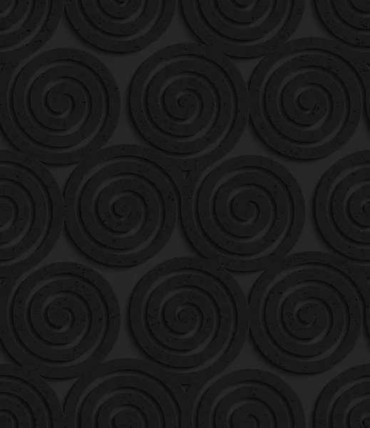 Textured black plastic three spirals — Stok Vektör