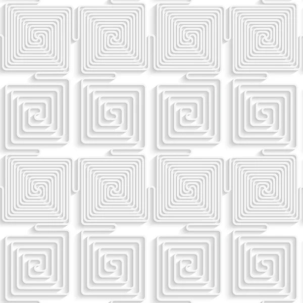 White paper 3D alternating spiral connecting squares — Stock Vector