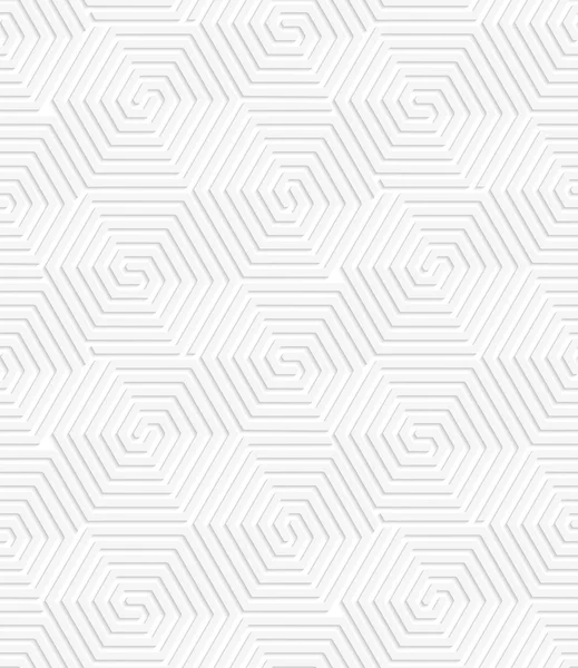 White paper 3D spiral connecting hexagons