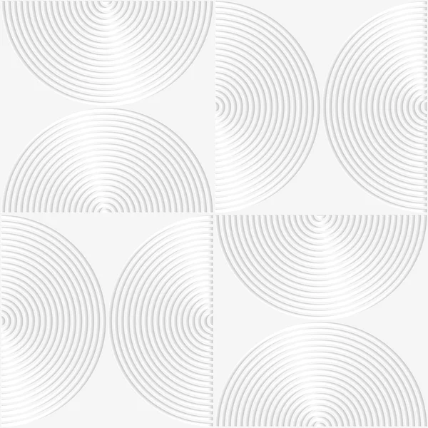 White paper 3D striped semi circles — ストックベクタ