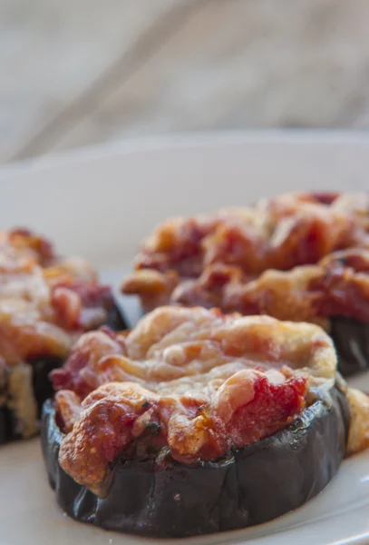 Eggplant parmesan close up — Stock Photo, Image