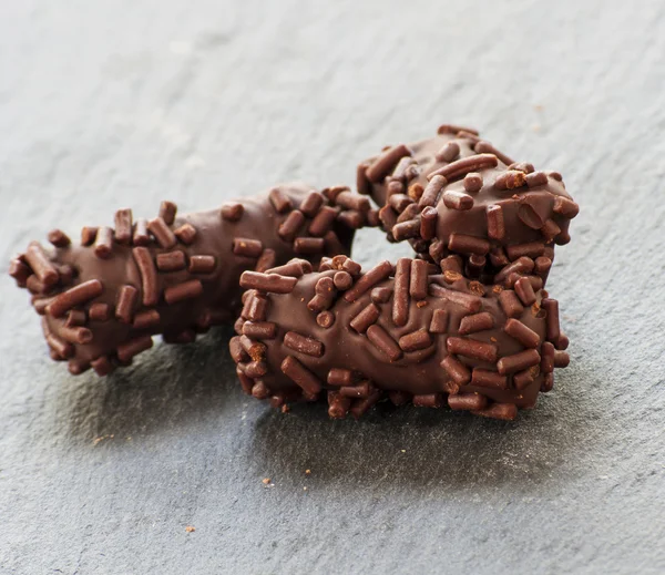 Truffle candy coated chocolate with decorative powdered Stock Image
