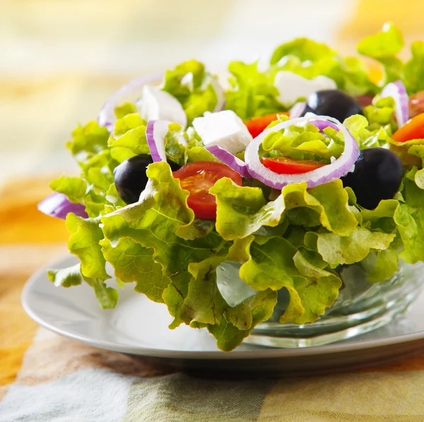 Грецький салат крупним планом — стокове фото