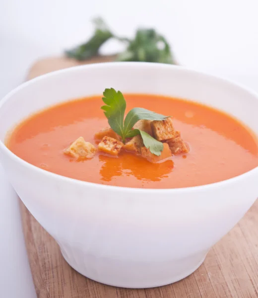 Sopa de zanahoria cremosa de cerca —  Fotos de Stock