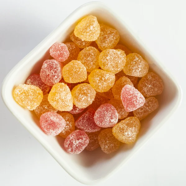 Delicious colorful jelly candy on a white background — Stock Photo, Image