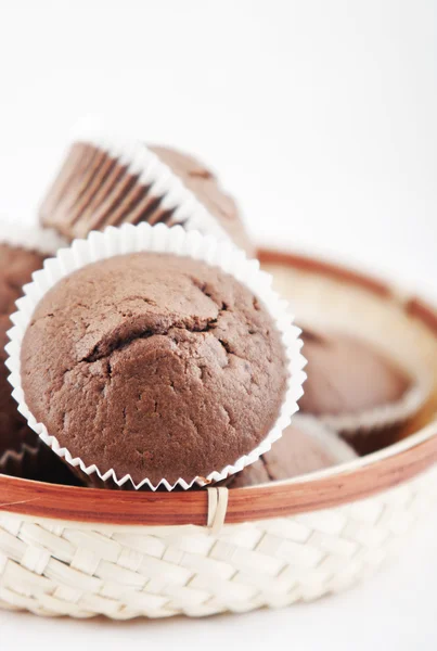 Muffins de chocolate de perto — Fotografia de Stock