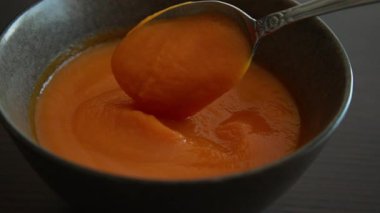 Bir kase Pumpkin Püresi Yakın plan